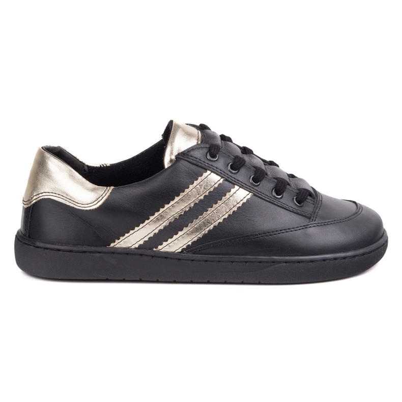 Tenisky naboso ženské Kaia Olivier - černá kožená bota Tenisky naboso ženské Kaia Olivier - černá kožená bota