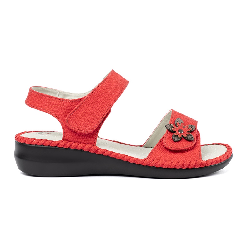 J. Star Červené sandály s koženou vložkou