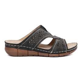 Černé pantofle na klínku černý