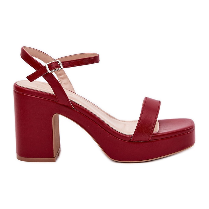 Ekologické kožené sandály na Burgundském sloupku červené Ekologické kožené sandály na Burgundském sloupku červené