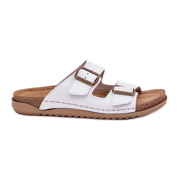 Kožené žabky s inblu aa0002ko bílou bílý Kožené žabky s inblu aa0002ko bílou bílý