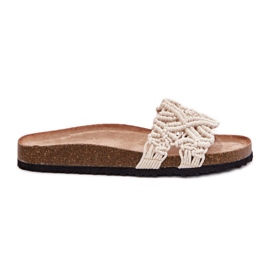 Dámské žabky na Cork Platform Beige béžový