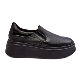Dámská kožená sportovní bota na platformě Black Lemar černá Dámská kožená sportovní bota na platformě Black Lemar černá