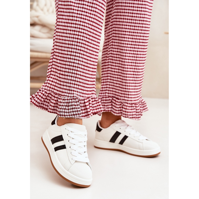 Dámské tenisky sportovní boty s ekologickou koženou bílou bílý Dámské tenisky sportovní boty s ekologickou koženou bílou bílý