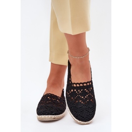 Krajka Dámská krajka černá espadrilles