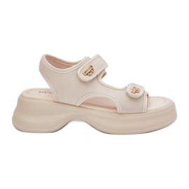 EVento Dámské sandály se zlatými detaily béžové béžový