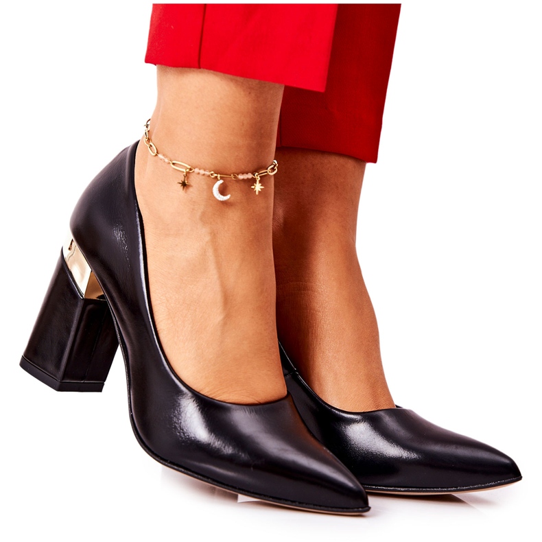 Lewski Shoes Kožené lodičky Lewski 3117 Black