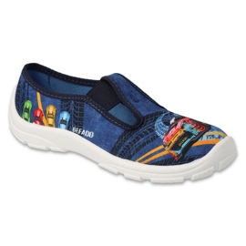 Dětské pantofle Befado 975Y195 Navy Blue Car Application modrý