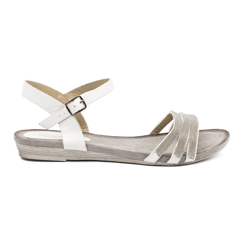 Shelvt Stylové dámské sandály s třpytivými pruhy vícebarevný