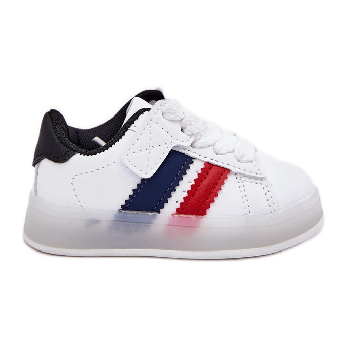 Dětské tenisky sportovní boty s zářící bílou a bílou podrážkou bílý Dětské tenisky sportovní boty s zářící bílou a bílou podrážkou bílý