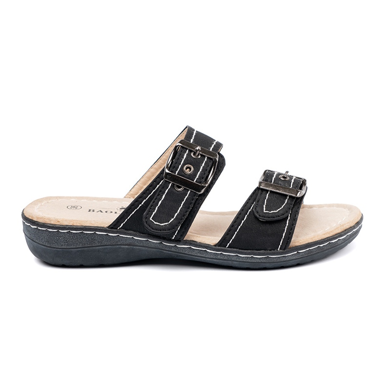 Shelvt Žabky černé ženy s sponami černá Shelvt Žabky černé ženy s sponami černá