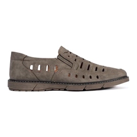 Pánské prolamované slip-on mokasíny hnědý