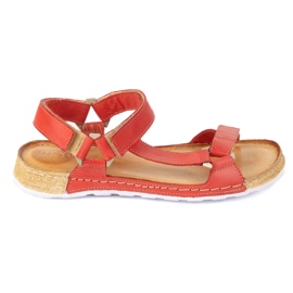 Olivier Dámské sandály nabosové Kallia Leather Red 0782W červené