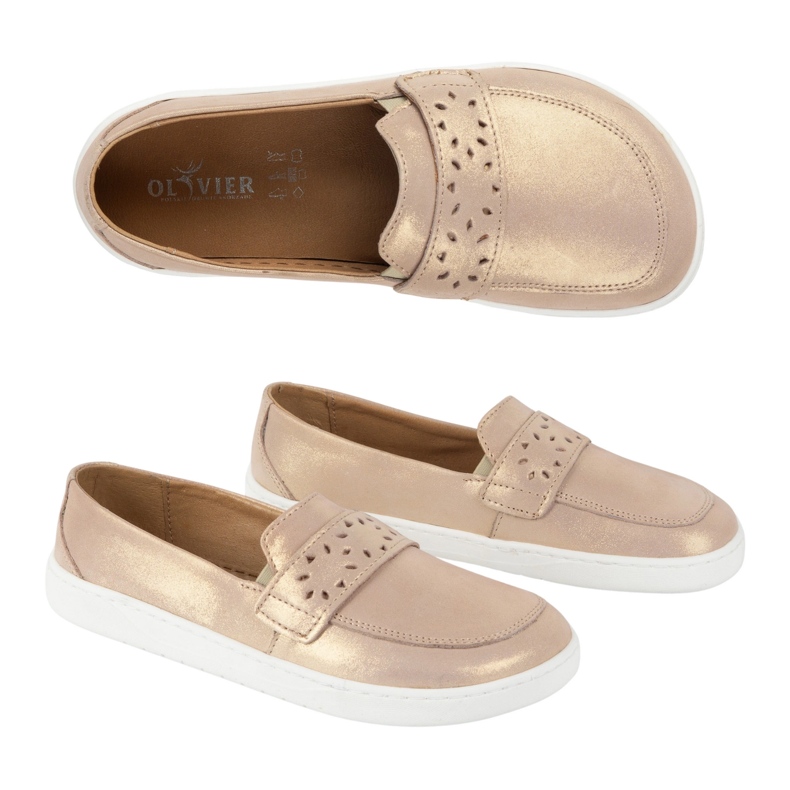 Olivier Dámské bosé mokasíny Inga s širokou přední polskou růžovou růžový Olivier Dámské bosé mokasíny Inga s širokou přední polskou růžovou růžový