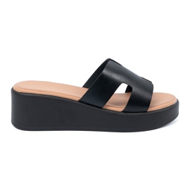 Seastar Dámské černé plošiny pantofle černý