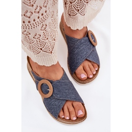 Dámské klíny s dekorativním inblu RV000012 Blue Buckle Blue modrý