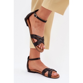 Maciejka 07029-01 Kožené sandály černý