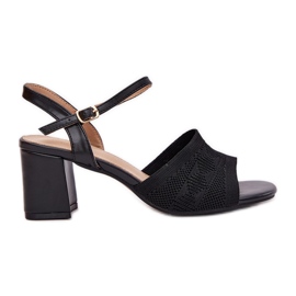 Dámské sandály s černými podpatky černé