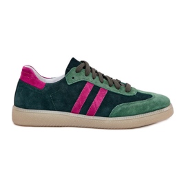 Zazoo N1068 Suede Low Sneakers Tmavě zelené ženy zelený