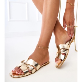 Golden Flip -Flops se zlatou dekorací zlatý Golden Flip -Flops se zlatou dekorací zlatý