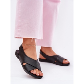 Zazoo 40407 Dámské černé kožené sandály černý