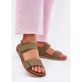 Dámské kožené sandály inblu aa0001Ki zelená Dámské kožené sandály inblu aa0001Ki zelená