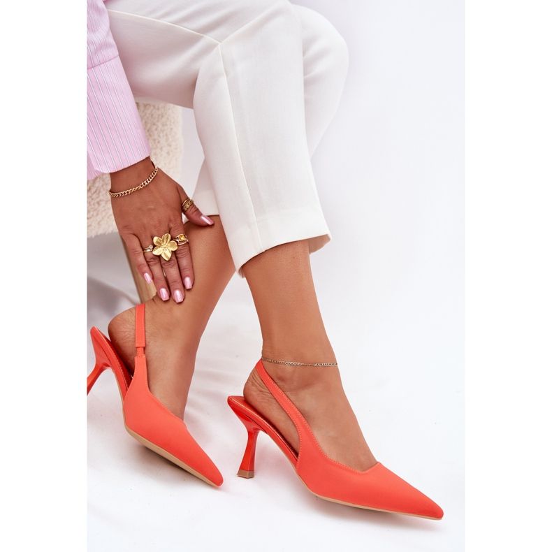 Dámské sandály na oranžovém kolíku oranžový Dámské sandály na oranžovém kolíku oranžový