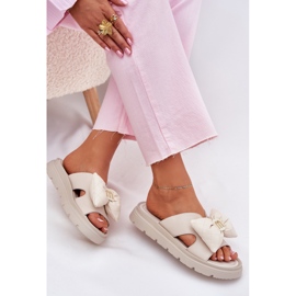 Dámské kožené žabky na plošině s Chebello 4647 Beige béžový