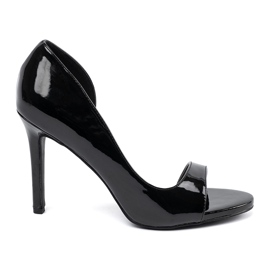 Goodin Malovaná čerpadla s holými prsty černými prsty černá