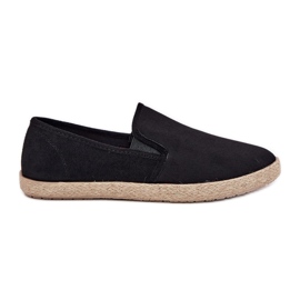 Pánské tenisky Espadrilles s ekologickou semišovou černou černý