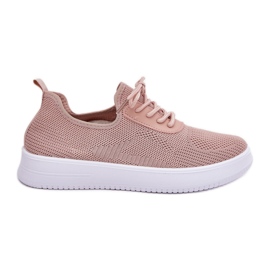 Material Slockovaná sportovní bota na růžové platformě žen růžový Material Slockovaná sportovní bota na růžové platformě žen růžový