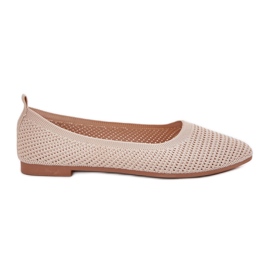 Beige -Mesh Materiál Ballerinas béžové baleríny béžový