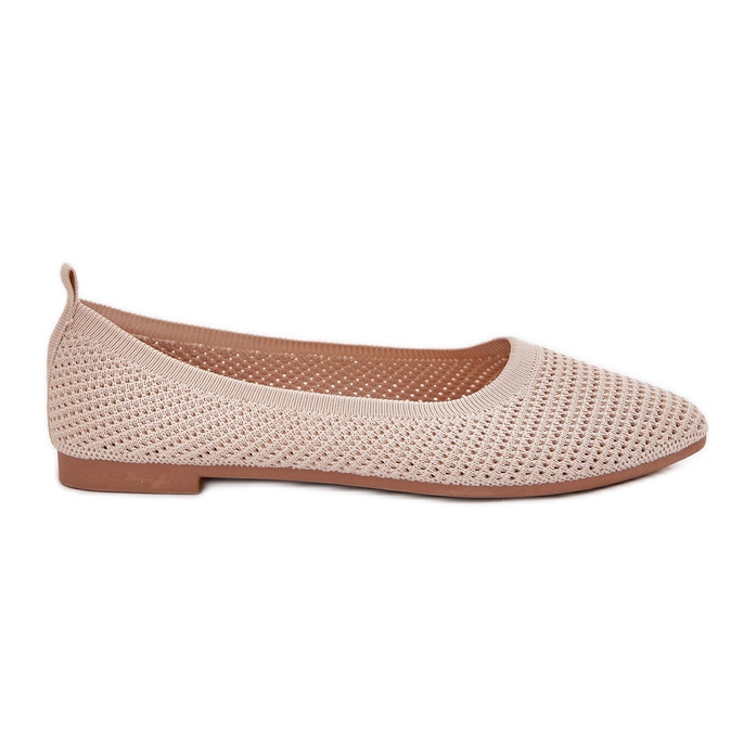 Beige -Mesh Materiál Ballerinas béžové baleríny béžový