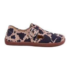 Dámské semišové boty se sponou Bacon Bias Zazoo N1261 Brown-Beige hnědý