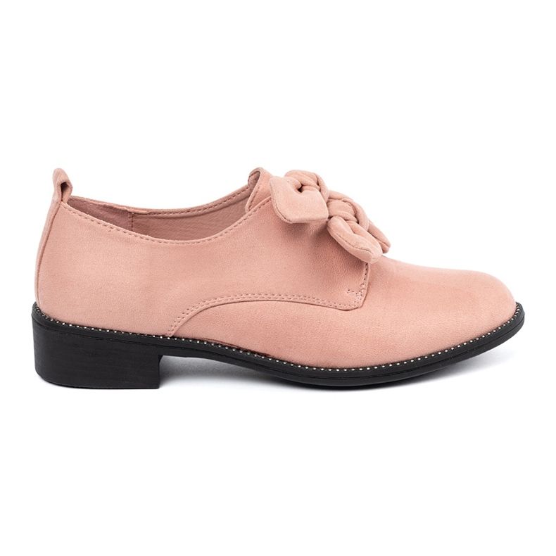 Seastar Světle růžové semišové boty s dekorativním lukem růžový