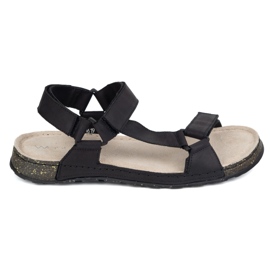 Olivier Pánské kožené sandály Wasak 0243W Black černý