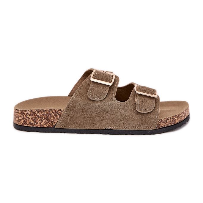 Boto Dámské žabky se zlatými svorkami a tmavě zelenými luner zelená