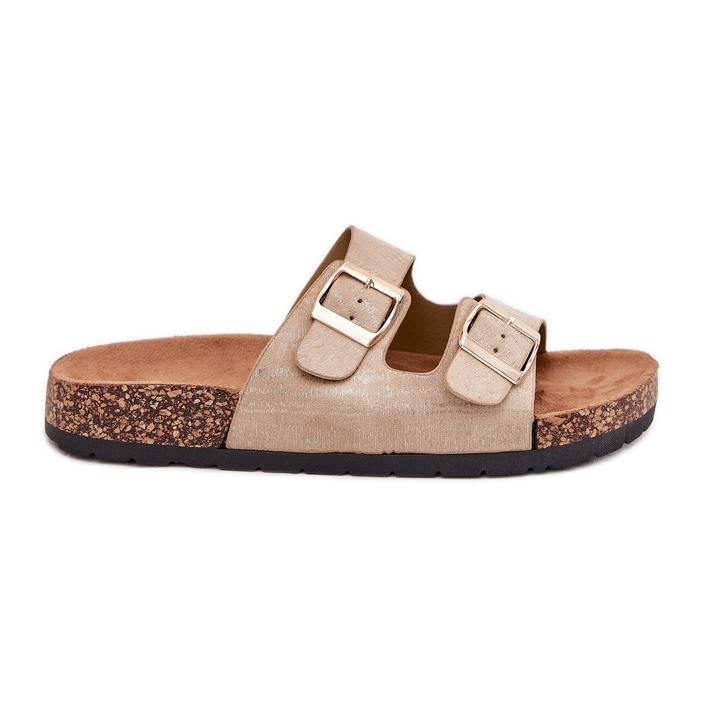 Boto Dámské pantofle na Cork Log Gold Cortina zlatý