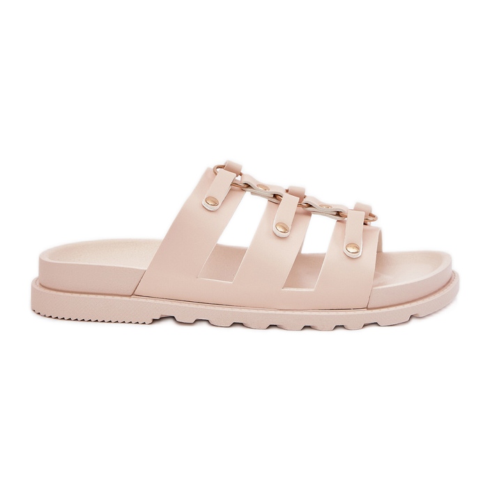 Boto Dámské žabky s pruhy světle béžové pasiriela béžový Boto Dámské žabky s pruhy světle béžové pasiriela béžový