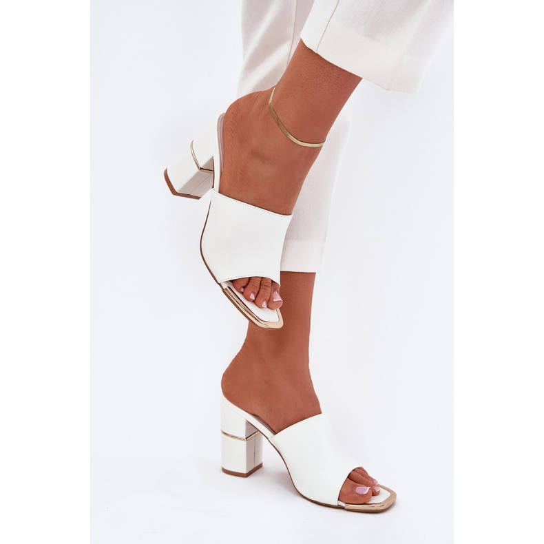 Boto Elegantní ženské pantofle na příspěvku White Raiza bílý