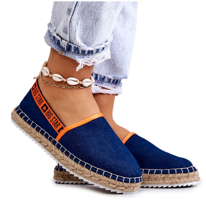 Big Star Materiál Espadrilles Dámské vložení Velká hvězda JJ27487 Navy Blue modrý Big Star Materiál Espadrilles Dámské vložení Velká hvězda JJ27487 Navy Blue modrý