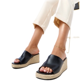 Black espadrilles flip -flops on the felicity klín béžový