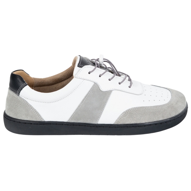 Olivier Bosé dámské boty minimalistická kůže široká bílá árie se šedou bílý