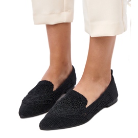 Black Openwork Dámské baleríny Gerania černý