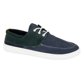 Olivier Dámské mokasíny naboso 0797W Navy Blue Leather Shoes Olivier Dámské mokasíny naboso 0797W Navy Blue Leather Shoes