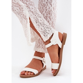 Boto Dámské sandály s plochou alohou ekologickou kůží bílá kivara bílý