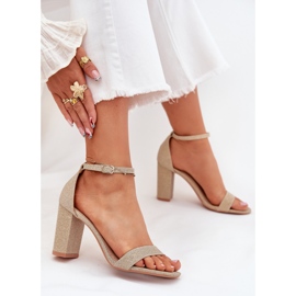 Boto Lesklé dámské sandály na Post Golden Kavina zlatý