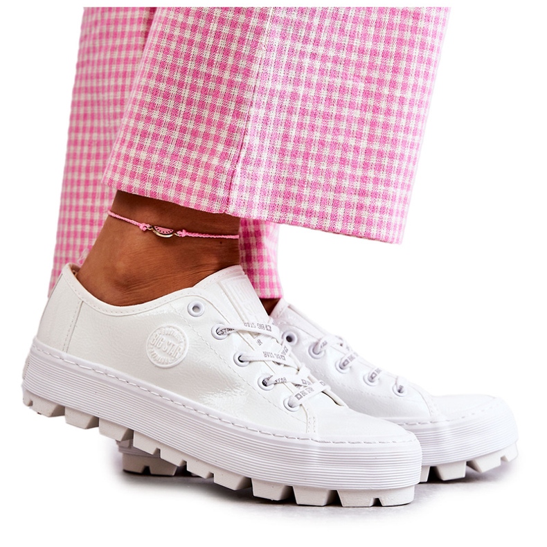 Big Star Malované ženské tenisky Velká hvězda KK274045 Bílá bílý Big Star Malované ženské tenisky Velká hvězda KK274045 Bílá bílý