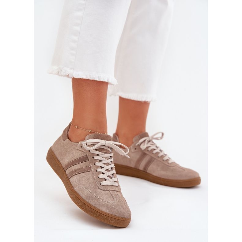 Zazoo N1068 Suede Low Dámské tenisky béžový Zazoo N1068 Suede Low Dámské tenisky béžový