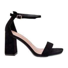 Boto Dámské sandály na ekologickém semišovém post Black Elirae černá Boto Dámské sandály na ekologickém semišovém post Black Elirae černá